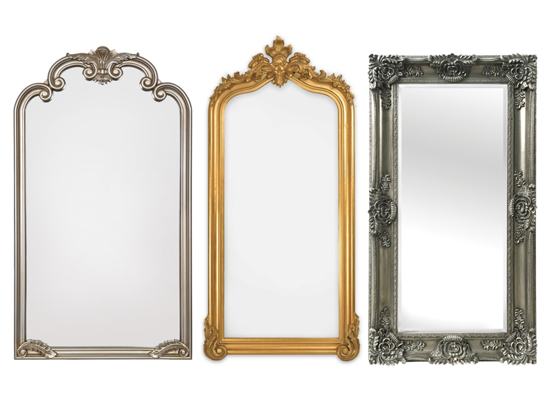 three ornate mirrors